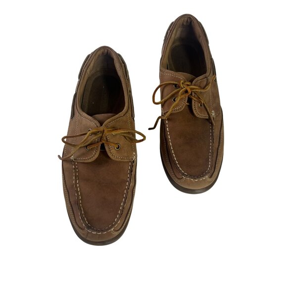 Nunn Bush Leather Boat Shoes Mens 11M Brown Rubber Sole Casual Comfort - Picture 3 of 9